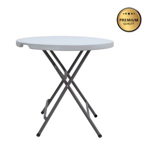 meg-GP058-0008,1-0 ΤΡΑΠΕΖΙ CATERING - ΣΥΝΕΔΡΙΟΥ CAPRI MEGAPAP ΠΤΥΣΣΟΜΕΝΟ - ΣΤΡΟΓΓΥΛΟ ΜΟΝΟΚΟΜΜΑΤΗ ΕΠΙΦΑΝΕΙΑ ΧΡΩΜΑ ΛΕΥΚΟ ΤΟΥ ΠΑΓΟΥ Ø80X74ΕΚ.