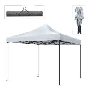 meg-GP059-0001,1-0 ΚΙΟΣΚΙ - GAZEBO BARI MEGAPAP ΠΤΥΣΣΟΜΕΝΟ ΜΕΤΑΛΛΙΚΟΣ ΣΚΕΛΕΤΟΣ - ΑΔΙΑΒΡΟΧΟ ΥΦΑΣΜΑ ΧΡΩΜΑ ΛΕΥΚΟ 3X3X3,10M.