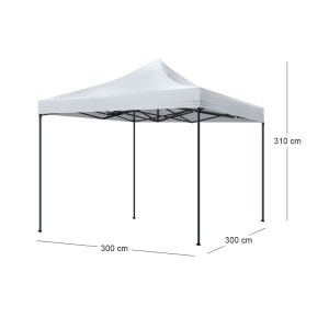 meg-GP059-0001,1-8 ΚΙΟΣΚΙ - GAZEBO BARI MEGAPAP ΠΤΥΣΣΟΜΕΝΟ ΜΕΤΑΛΛΙΚΟΣ ΣΚΕΛΕΤΟΣ - ΑΔΙΑΒΡΟΧΟ ΥΦΑΣΜΑ ΧΡΩΜΑ ΛΕΥΚΟ 3X3X3,10M.