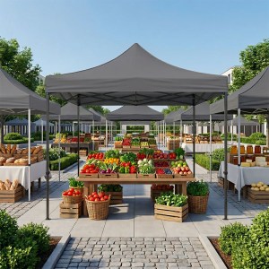 meg-GP059-0001,2-1 ΚΙΟΣΚΙ - GAZEBO BARI MEGAPAP ΠΤΥΣΣΟΜΕΝΟ ΜΕΤΑΛΛΙΚΟΣ ΣΚΕΛΕΤΟΣ - ΑΔΙΑΒΡΟΧΟ ΥΦΑΣΜΑ ΧΡΩΜΑ ΓΚΡΙ 3X3X3,10M.