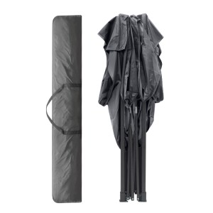 meg-GP059-0001,2-4 ΚΙΟΣΚΙ - GAZEBO BARI MEGAPAP ΠΤΥΣΣΟΜΕΝΟ ΜΕΤΑΛΛΙΚΟΣ ΣΚΕΛΕΤΟΣ - ΑΔΙΑΒΡΟΧΟ ΥΦΑΣΜΑ ΧΡΩΜΑ ΓΚΡΙ 3X3X3,10M.
