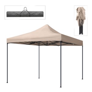 meg-GP059-0001,3-0 ΚΙΟΣΚΙ - GAZEBO BARI MEGAPAP ΠΤΥΣΣΟΜΕΝΟ ΜΕΤΑΛΛΙΚΟΣ ΣΚΕΛΕΤΟΣ - ΑΔΙΑΒΡΟΧΟ ΥΦΑΣΜΑ ΧΡΩΜΑ ΤΗΣ ΑΜΜΟΥ 3X3X3,10M.