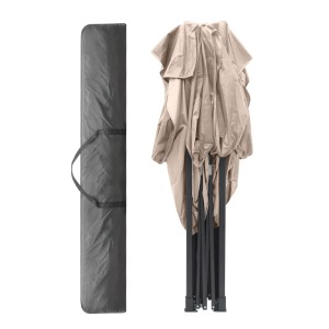 meg-GP059-0001,3-4 ΚΙΟΣΚΙ - GAZEBO BARI MEGAPAP ΠΤΥΣΣΟΜΕΝΟ ΜΕΤΑΛΛΙΚΟΣ ΣΚΕΛΕΤΟΣ - ΑΔΙΑΒΡΟΧΟ ΥΦΑΣΜΑ ΧΡΩΜΑ ΤΗΣ ΑΜΜΟΥ 3X3X3,10M.