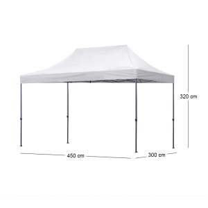 meg-GP059-0002,1-8 ΚΙΟΣΚΙ - GAZEBO BARI MEGAPAP ΠΤΥΣΣΟΜΕΝΟ ΜΕΤΑΛΛΙΚΟΣ ΣΚΕΛΕΤΟΣ - ΑΔΙΑΒΡΟΧΟ ΥΦΑΣΜΑ ΧΡΩΜΑ ΛΕΥΚΟ 3X4,5X3,20M.