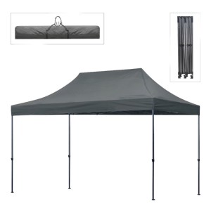 meg-GP059-0002,2-0 ΚΙΟΣΚΙ - GAZEBO BARI MEGAPAP ΠΤΥΣΣΟΜΕΝΟ ΜΕΤΑΛΛΙΚΟΣ ΣΚΕΛΕΤΟΣ - ΑΔΙΑΒΡΟΧΟ ΥΦΑΣΜΑ ΧΡΩΜΑ ΓΚΡΙ 3X4,5X3,20M.