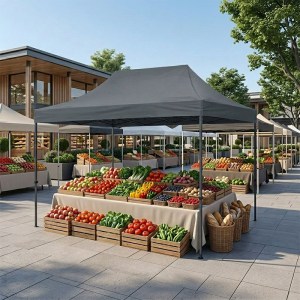 meg-GP059-0002,2-1 ΚΙΟΣΚΙ - GAZEBO BARI MEGAPAP ΠΤΥΣΣΟΜΕΝΟ ΜΕΤΑΛΛΙΚΟΣ ΣΚΕΛΕΤΟΣ - ΑΔΙΑΒΡΟΧΟ ΥΦΑΣΜΑ ΧΡΩΜΑ ΓΚΡΙ 3X4,5X3,20M.