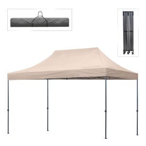 meg-GP059-0002,3-0 ΚΙΟΣΚΙ - GAZEBO BARI MEGAPAP ΠΤΥΣΣΟΜΕΝΟ ΜΕΤΑΛΛΙΚΟΣ ΣΚΕΛΕΤΟΣ - ΑΔΙΑΒΡΟΧΟ ΥΦΑΣΜΑ ΧΡΩΜΑ ΤΗΣ ΑΜΜΟΥ 3X4,5X3,20M.