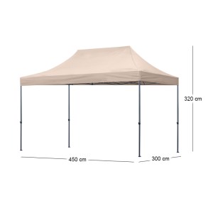 meg-GP059-0002,3-8 ΚΙΟΣΚΙ - GAZEBO BARI MEGAPAP ΠΤΥΣΣΟΜΕΝΟ ΜΕΤΑΛΛΙΚΟΣ ΣΚΕΛΕΤΟΣ - ΑΔΙΑΒΡΟΧΟ ΥΦΑΣΜΑ ΧΡΩΜΑ ΤΗΣ ΑΜΜΟΥ 3X4,5X3,20M.
