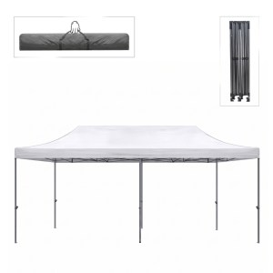 meg-GP059-0003,1-0 ΚΙΟΣΚΙ - GAZEBO BARI MEGAPAP ΠΤΥΣΣΟΜΕΝΟ ΜΕΤΑΛΛΙΚΟΣ ΣΚΕΛΕΤΟΣ - ΑΔΙΑΒΡΟΧΟ ΥΦΑΣΜΑ ΧΡΩΜΑ ΛΕΥΚΟ 3X6X3,27M.