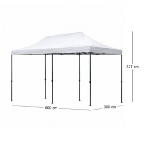 meg-GP059-0003,1-9 ΚΙΟΣΚΙ - GAZEBO BARI MEGAPAP ΠΤΥΣΣΟΜΕΝΟ ΜΕΤΑΛΛΙΚΟΣ ΣΚΕΛΕΤΟΣ - ΑΔΙΑΒΡΟΧΟ ΥΦΑΣΜΑ ΧΡΩΜΑ ΛΕΥΚΟ 3X6X3,27M.