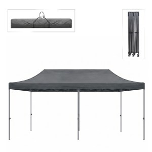 meg-GP059-0003,2-0 ΚΙΟΣΚΙ - GAZEBO BARI MEGAPAP ΠΤΥΣΣΟΜΕΝΟ ΜΕΤΑΛΛΙΚΟΣ ΣΚΕΛΕΤΟΣ - ΑΔΙΑΒΡΟΧΟ ΥΦΑΣΜΑ ΧΡΩΜΑ ΓΚΡΙ 3X6X3,27M.