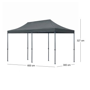 meg-GP059-0003,2-9 ΚΙΟΣΚΙ - GAZEBO BARI MEGAPAP ΠΤΥΣΣΟΜΕΝΟ ΜΕΤΑΛΛΙΚΟΣ ΣΚΕΛΕΤΟΣ - ΑΔΙΑΒΡΟΧΟ ΥΦΑΣΜΑ ΧΡΩΜΑ ΓΚΡΙ 3X6X3,27M.
