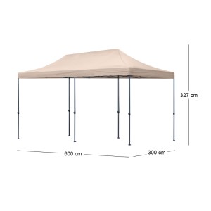 meg-GP059-0003,3-9 ΚΙΟΣΚΙ - GAZEBO BARI MEGAPAP ΠΤΥΣΣΟΜΕΝΟ ΜΕΤΑΛΛΙΚΟΣ ΣΚΕΛΕΤΟΣ - ΑΔΙΑΒΡΟΧΟ ΥΦΑΣΜΑ ΧΡΩΜΑ ΤΗΣ ΑΜΜΟΥ 3X6X3,27M.