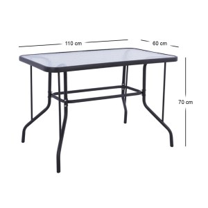meg-GP060-0003,1-1 ΤΡΑΠΕΖΙ ΚΗΠΟΥ TOLEDO MEGAPAP ΜΕΤΑΛΛΙΚΟ - TEMPERED ΓΥΑΛΙ ΧΡΩΜΑ ΑΝΘΡΑΚΙ 110X60X70ΕΚ.