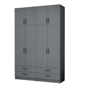meg-GP100-0065,4-0 ΝΤΟΥΛΑΠΑ ΡΟΥΧΩΝ RICARDO MEGAPAP ΤΕΤΡΑΦΥΛΛΗ ΜΕ ΠΑΤΑΡΙ ΚΑΙ ΣΥΡΤΑΡΙΑ ΧΡΩΜΑ ΑΝΘΡΑΚΙ 160X51,8X240ΕΚ.