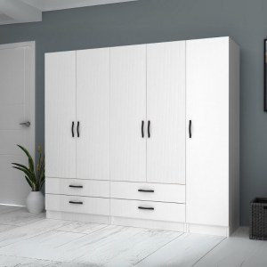 meg-GP100-0070,1-3 ΝΤΟΥΛΑΠΑ ΡΟΥΧΩΝ RICARDO MEGAPAP ΠΕΝΤΑΦΥΛΛΗ ΜΕ ΣΥΡΤΑΡΙΑ ΧΡΩΜΑ ΛΕΥΚΟ 200X51,8X181ΕΚ.