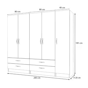 meg-GP100-0070,2-4 ΝΤΟΥΛΑΠΑ ΡΟΥΧΩΝ RICARDO MEGAPAP ΠΕΝΤΑΦΥΛΛΗ ΜΕ ΣΥΡΤΑΡΙΑ ΧΡΩΜΑ ΦΥΣΙΚΟ ΟΞΙΑΣ 200X51,8X181ΕΚ.