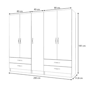 meg-GP100-0072,2-4 ΝΤΟΥΛΑΠΑ ΡΟΥΧΩΝ RICARDO MEGAPAP ΠΕΝΤΑΦΥΛΛΗ ΜΕ ΣΥΡΤΑΡΙΑ ΧΡΩΜΑ ΦΥΣΙΚΟ ΟΞΙΑΣ 200X51,8X181ΕΚ.