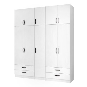 meg-GP100-0073,1-0 ΝΤΟΥΛΑΠΑ ΡΟΥΧΩΝ RICARDO MEGAPAP ΠΕΝΤΑΦΥΛΛΗ ΜΕ ΠΑΤΑΡΙ ΚΑΙ ΣΥΡΤΑΡΙΑ ΧΡΩΜΑ ΛΕΥΚΟ 200X51,8X240ΕΚ.