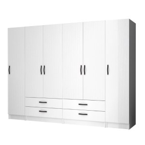 meg-GP100-0076,1-0 ΝΤΟΥΛΑΠΑ ΡΟΥΧΩΝ RICARDO MEGAPAP ΕΞΑΦΥΛΛΗ ΜΕ ΣΥΡΤΑΡΙΑ ΧΡΩΜΑ ΛΕΥΚΟ 240X51,8X181ΕΚ.