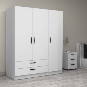 meg-GP100-0083,1-3 ΝΤΟΥΛΑΠΑ ΡΟΥΧΩΝ VICTORIA MEGAPAP ΤΡΙΦΥΛΛΗ ΜΕ ΣΥΡΤΑΡΙΑ ΧΡΩΜΑ ΛΕΥΚΟ 150X60X181ΕΚ.