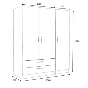 meg-GP100-0083,1-4 ΝΤΟΥΛΑΠΑ ΡΟΥΧΩΝ VICTORIA MEGAPAP ΤΡΙΦΥΛΛΗ ΜΕ ΣΥΡΤΑΡΙΑ ΧΡΩΜΑ ΛΕΥΚΟ 150X60X181ΕΚ.