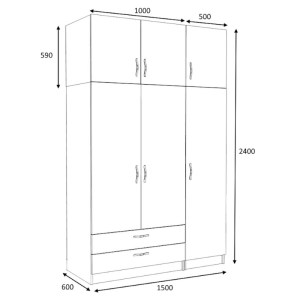 meg-GP100-0084,2-4 ΝΤΟΥΛΑΠΑ ΡΟΥΧΩΝ VICTORIA MEGAPAP ΤΡΙΦΥΛΛΗ ΜΕ ΠΑΤΑΡΙ ΚΑΙ ΣΥΡΤΑΡΙΑ ΧΡΩΜΑ ΦΥΣΙΚΟ ΟΞΙΑΣ 150X60X240ΕΚ.