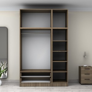 meg-GP100-0084,3-2 ΝΤΟΥΛΑΠΑ ΡΟΥΧΩΝ VICTORIA MEGAPAP ΤΡΙΦΥΛΛΗ ΜΕ ΠΑΤΑΡΙ ΚΑΙ ΣΥΡΤΑΡΙΑ ΧΡΩΜΑ ΚΑΡΥΔΙ 150X60X240ΕΚ.