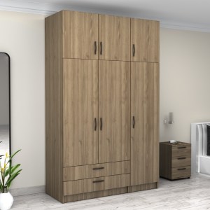 meg-GP100-0084,3-3 ΝΤΟΥΛΑΠΑ ΡΟΥΧΩΝ VICTORIA MEGAPAP ΤΡΙΦΥΛΛΗ ΜΕ ΠΑΤΑΡΙ ΚΑΙ ΣΥΡΤΑΡΙΑ ΧΡΩΜΑ ΚΑΡΥΔΙ 150X60X240ΕΚ.