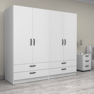 meg-GP100-0087,1-3 ΝΤΟΥΛΑΠΑ ΡΟΥΧΩΝ VICTORIA MEGAPAP ΤΕΤΡΑΦΥΛΛΗ ΜΕ ΣΥΡΤΑΡΙΑ ΧΡΩΜΑ ΛΕΥΚΟ 200X60X181ΕΚ.