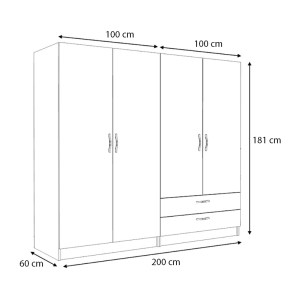 meg-GP100-0089,3-4 ΝΤΟΥΛΑΠΑ ΡΟΥΧΩΝ VICTORIA MEGAPAP ΤΕΤΡΑΦΥΛΛΗ ΜΕ ΣΥΡΤΑΡΙΑ ΧΡΩΜΑ ΚΑΡΥΔΙ 200X60X181ΕΚ.