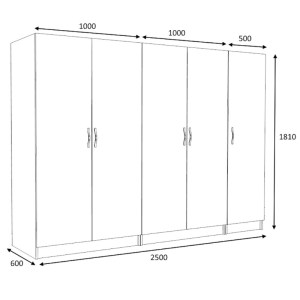 meg-GP100-0091,1-4 ΝΤΟΥΛΑΠΑ ΡΟΥΧΩΝ VICTORIA MEGAPAP ΠΕΝΤΑΦΥΛΛΗ ΧΡΩΜΑ ΛΕΥΚΟ 250X60X181ΕΚ.