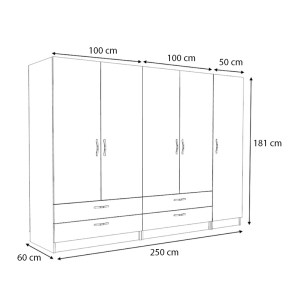 meg-GP100-0093,3-4 ΝΤΟΥΛΑΠΑ ΡΟΥΧΩΝ VICTORIA MEGAPAP ΠΕΝΤΑΦΥΛΛΗ ΜΕ ΣΥΡΤΑΡΙΑ ΧΡΩΜΑ ΚΑΡΥΔΙ 250X60X181ΕΚ.