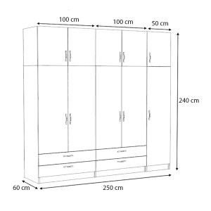 meg-GP100-0094,2-4 ΝΤΟΥΛΑΠΑ ΡΟΥΧΩΝ VICTORIA MEGAPAP ΠΕΝΤΑΦΥΛΛΗ ΜΕ ΠΑΤΑΡΙ ΚΑΙ ΣΥΡΤΑΡΙΑ ΧΡΩΜΑ ΦΥΣΙΚΟ ΟΞΙΑΣ 250X60X240ΕΚ.