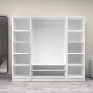 meg-GP100-0103,1-2 ΝΤΟΥΛΑΠΑ ΡΟΥΧΩΝ VICTORIA MEGAPAP ΤΕΤΡΑΦΥΛΛΗ ΜΕ ΣΥΡΤΑΡΙΑ ΧΡΩΜΑ ΛΕΥΚΟ 200X60X181ΕΚ.