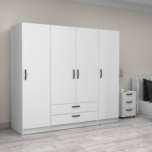 meg-GP100-0103,1-3 ΝΤΟΥΛΑΠΑ ΡΟΥΧΩΝ VICTORIA MEGAPAP ΤΕΤΡΑΦΥΛΛΗ ΜΕ ΣΥΡΤΑΡΙΑ ΧΡΩΜΑ ΛΕΥΚΟ 200X60X181ΕΚ.