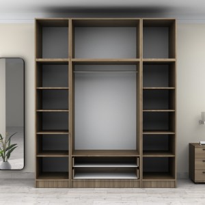 meg-GP100-0104,3-2 ΝΤΟΥΛΑΠΑ ΡΟΥΧΩΝ VICTORIA MEGAPAP ΤΕΤΡΑΦΥΛΛΗ ΜΕ ΠΑΤΑΡΙ ΚΑΙ ΣΥΡΤΑΡΙΑ ΧΡΩΜΑ ΚΑΡΥΔΙ 200X60X240ΕΚ.