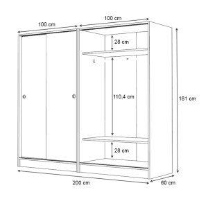 meg-GP100-0106,1-4 ΝΤΟΥΛΑΠΑ ΡΟΥΧΩΝ REGIO MEGAPAP ΤΕΤΡΑΦΥΛΛΗ ΣΥΡΟΜΕΝΗ ΧΡΩΜΑ ΛΕΥΚΟ 200X60X181ΕΚ.