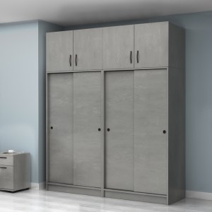 meg-GP100-0107,4-2 ΝΤΟΥΛΑΠΑ ΡΟΥΧΩΝ REGIO MEGAPAP ΤΕΤΡΑΦΥΛΛΗ ΣΥΡΟΜΕΝΗ ΜΕ ΠΑΤΑΡΙ ΧΡΩΜΑ ΓΚΡΙ ΣΚΥΡΟΔΕΜΑΤΟΣ 200X60X240ΕΚ.