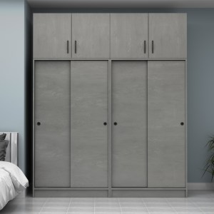 meg-GP100-0107,4-3 ΝΤΟΥΛΑΠΑ ΡΟΥΧΩΝ REGIO MEGAPAP ΤΕΤΡΑΦΥΛΛΗ ΣΥΡΟΜΕΝΗ ΜΕ ΠΑΤΑΡΙ ΧΡΩΜΑ ΓΚΡΙ ΣΚΥΡΟΔΕΜΑΤΟΣ 200X60X240ΕΚ.
