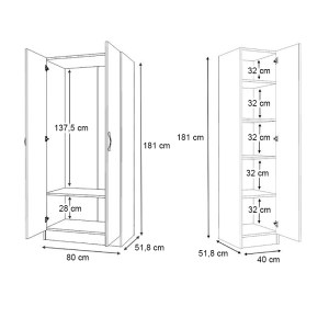 meg-GP100-0109,1-5 ΝΤΟΥΛΑΠΑ ΡΟΥΧΩΝ VIVIAN MEGAPAP ΤΡΙΦΥΛΛΗ ΧΡΩΜΑ ΛΕΥΚΟ 120X51,8X181ΕΚ.