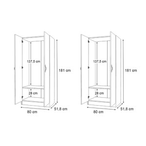 meg-GP100-0111,3-5 ΝΤΟΥΛΑΠΑ ΡΟΥΧΩΝ VIVIAN MEGAPAP ΤΕΤΡΑΦΥΛΛΗ ΧΡΩΜΑ ΚΑΡΥΔΙ 160X51,8X181ΕΚ.