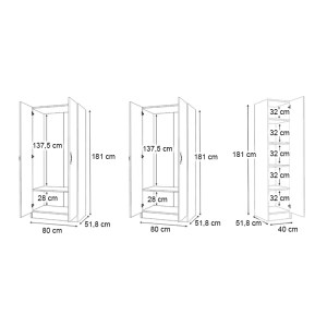 meg-GP100-0116,3-4 ΝΤΟΥΛΑΠΑ ΡΟΥΧΩΝ VIVIAN MEGAPAP ΠΕΝΤΑΦΥΛΛΗ ΧΡΩΜΑ ΚΑΡΥΔΙ 200X51,8X181ΕΚ.