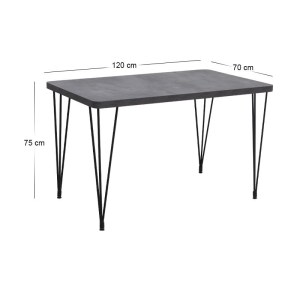 meg-GP100-0140,3-6 ΣΕΤ ΤΡΑΠΕΖΑΡΙΑ 5ΤΜΧ ROGER - CHRISTY MEGAPAP MDF - ΥΦΑΣΜΑ ΧΡΩΜΑ ΣΚΟΥΡΟ ΓΚΡΙ ΣΚΥΡΟΔΕΜΑΤΟΣ - ΜΟΥΣΤΑΡΔΙ 120X70X75ΕΚ.