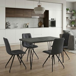 meg-GP100-0141,1-0 ΣΕΤ ΤΡΑΠΕΖΑΡΙΑ 5ΤΜΧ ROGER - BIANCA MEGAPAP MDF - ΥΦΑΣΜΑ ΧΡΩΜΑ ΣΚΟΥΡΟ ΓΚΡΙ ΣΚΥΡΟΔΕΜΑΤΟΣ - ΓΚΡΙ 120X70X75ΕΚ.