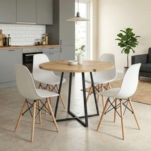 meg-GP100-0143,2-0 ΣΕΤ ΤΡΑΠΕΖΑΡΙΑ 5ΤΜΧ RUBES - NOVA MEGAPAP ΧΡΩΜΑ ΦΥΣΙΚΟ ΟΞΙΑΣ - ΛΕΥΚΟ Ø100X78ΕΚ.