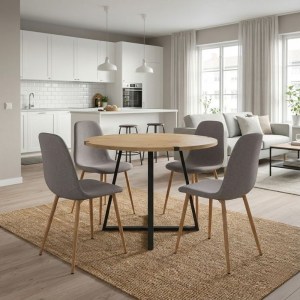 meg-GP100-0147,2-0 ΣΕΤ ΤΡΑΠΕΖΑΡΙΑ 5ΤΜΧ RUBES - IRIS MEGAPAP ΧΡΩΜΑ ΦΥΣΙΚΟ ΟΞΙΑΣ - ΑΝΟΙΧΤΟ ΜΠΕΖ Ø100X78ΕΚ.