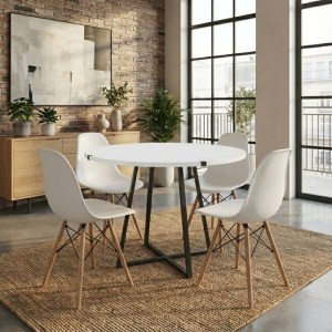 meg-GP100-0170,2-0 ΣΕΤ ΤΡΑΠΕΖΑΡΙΑ 5ΤΜΧ RUBES - NOVA MEGAPAP ΧΡΩΜΑ ΛΕΥΚΟ Ø100X78ΕΚ.