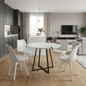 meg-GP100-0171,2-0 ΣΕΤ ΤΡΑΠΕΖΑΡΙΑ 5ΤΜΧ RUBES - VIVA MEGAPAP ΧΡΩΜΑ ΛΕΥΚΟ Ø100X78ΕΚ.
