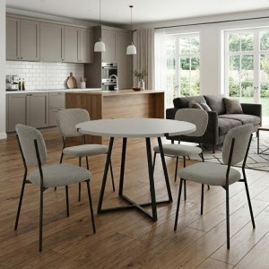 meg-GP100-0178,2-0 ΣΕΤ ΤΡΑΠΕΖΑΡΙΑ 5ΤΜΧ RUBES - KEVIN MEGAPAP ΧΡΩΜΑ ΛΕΥΚΟ - ΛΑΔΙ Ø100X78ΕΚ.